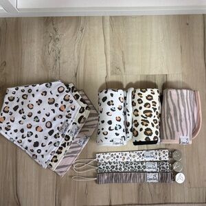 Leopard and Zebra Print Kids Bandana Bib Set